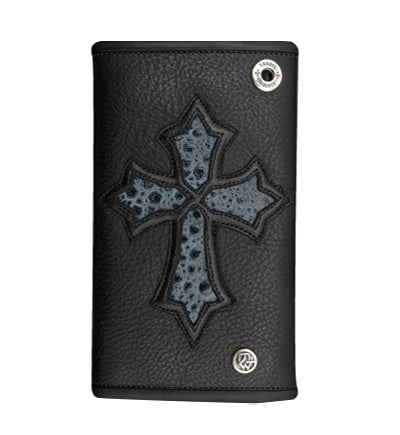 DOUBLE CROSS by Travis Walker  - &quot;CROSS WALLET&quot; with BLUE FROG Inlay