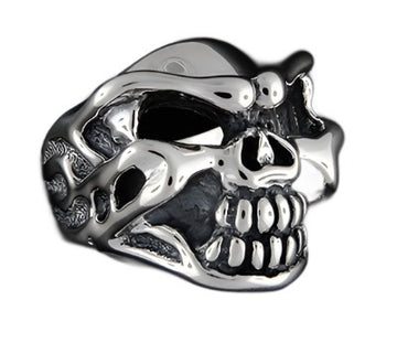 DOUBLE CROSS by Travis Walker - "SPEED SKULL" Ring in Sterling Silver