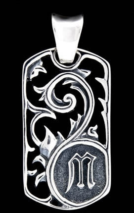 DOUBLE CROSS by Travis Walker - &quot;IVY INITIAL DOG TAG&quot; in Sterling Silver