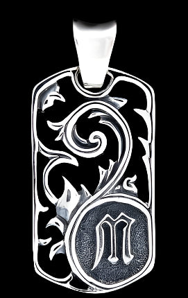DOUBLE CROSS by Travis Walker - "IVY INITIAL DOG TAG" in Sterling Silver