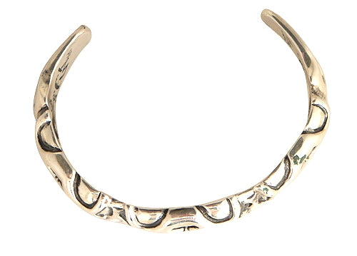 DOUBLE CROSS by Travis Walker - &quot;CHOMP SKULL&quot; Heavy Sterling Silver Cuff