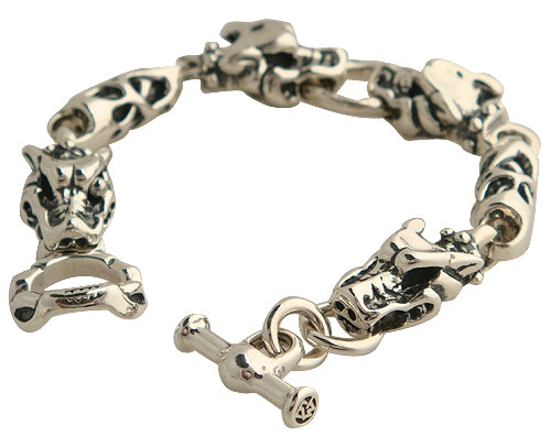 DOUBLE CROSS by Travis Walker - &quot;GARGOYLE&quot; Bracelet in Sterling Silver