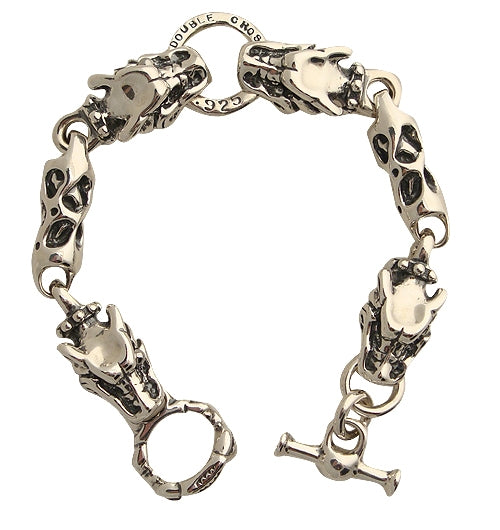 DOUBLE CROSS by Travis Walker - &quot;GARGOYLE&quot; Bracelet in Sterling Silver