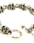 DOUBLE CROSS by Travis Walker - "LARGE MULTI SKULL" Sterling Silver Bracelet