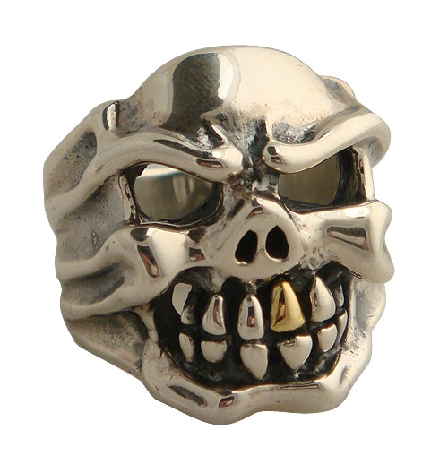 DOUBLE CROSS by Travis Walker - &quot;SPEED SKULL&quot; Ring with 18K TEETH