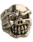 DOUBLE CROSS by Travis Walker - "SPEED SKULL" Ring with 18K TEETH