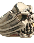 DOUBLE CROSS by Travis Walker - "SPEED SKULL" Ring with 18K TEETH