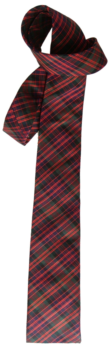 ARCHER ADAMS - "GREAT BRITAIN TARTAN" Indian Dupion Silk Blunt Tie