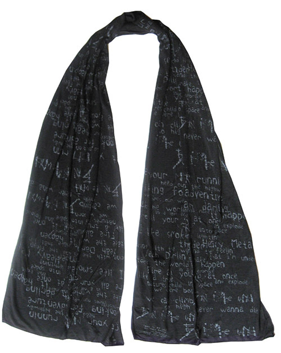 Lyric Culture - "BORN TO BE WILD" Steppenwolfe Inspired Scarf in Black