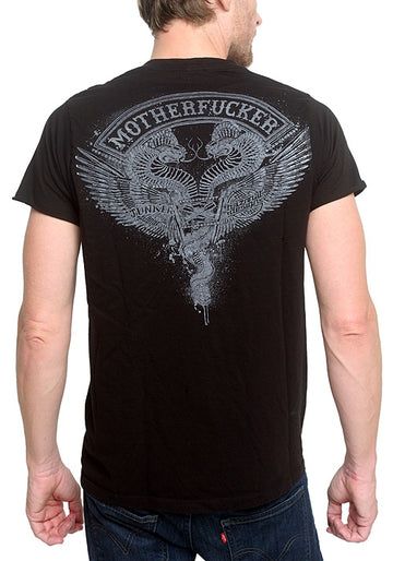 Men's JUNKER DESIGNS - "REBEL" V-Neck t-shirt in Black