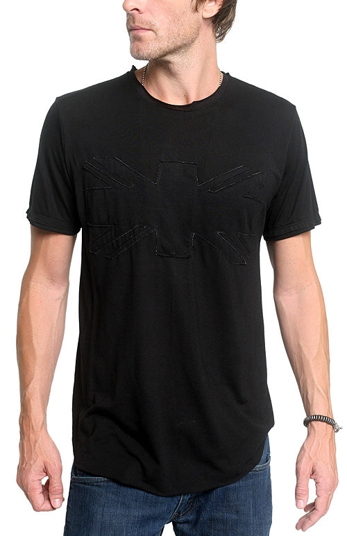 Men&#39;s Marcelo Pequeno - &quot;UNION JACK&quot; Short Sleeved Shirt in Black