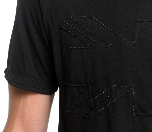 Men&#39;s Marcelo Pequeno - &quot;UNION JACK&quot; Short Sleeved Shirt in Black