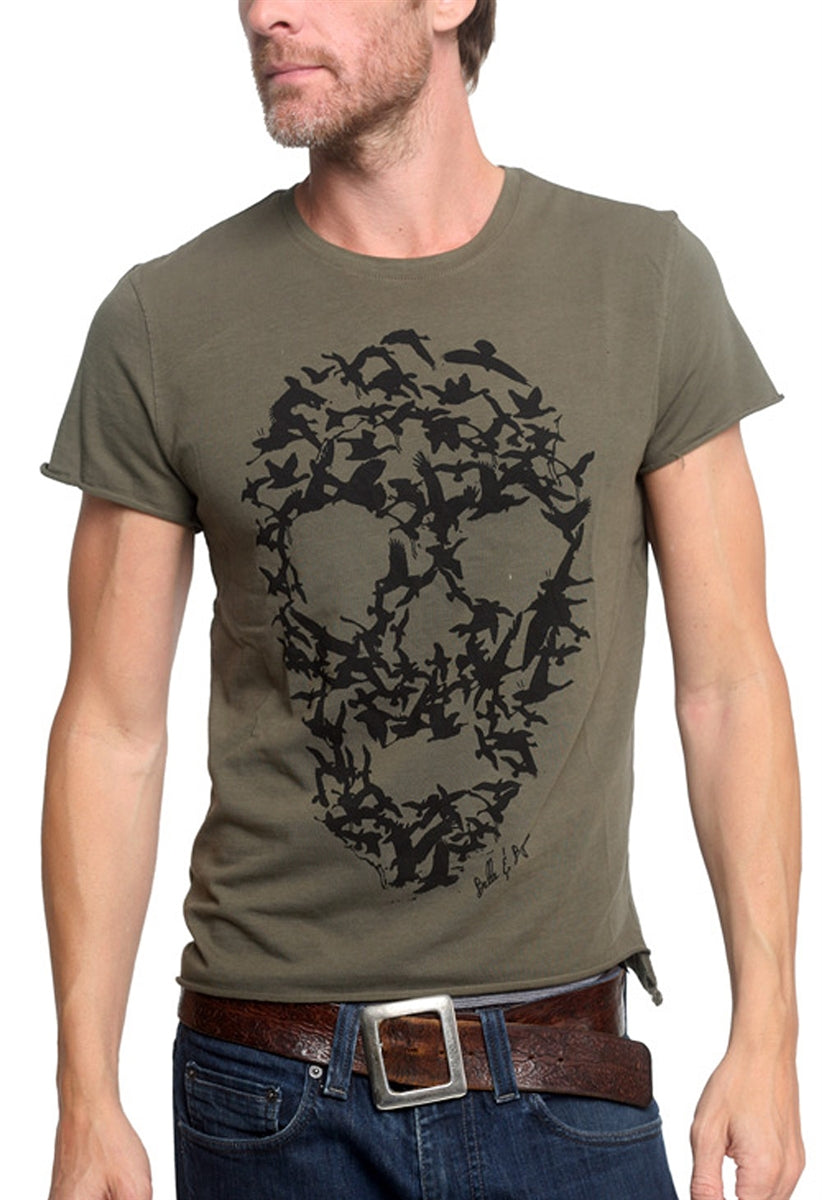 Men's Belle & Bayou - "BIRDS OF PREY" T-Shirt in Sage Organic Stretch Cotton