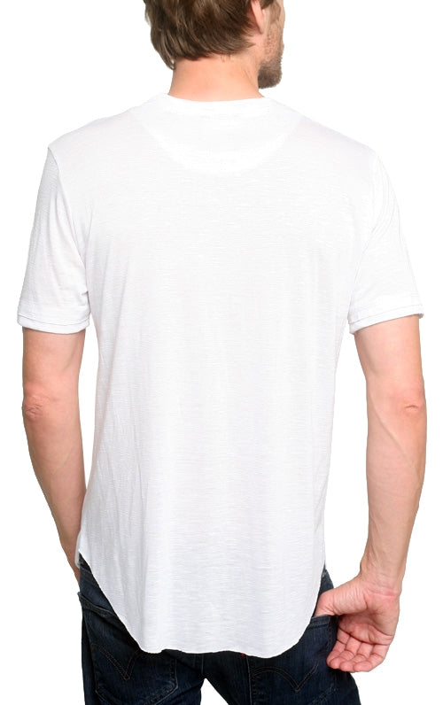 Men's Marcelo Pequeno - "RAGLAN" Short Sleeve V-Neck in White