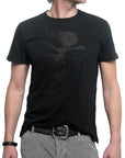 Men's RA-RE - "BELFAGOR" T-Shirt with Black Leather Accents