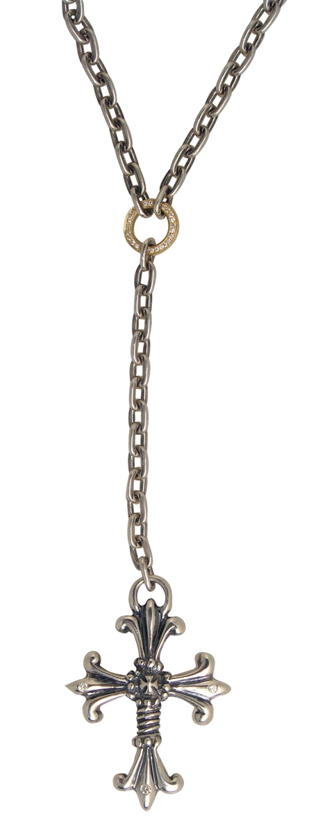 Double Cross by Travis Walker – Kovo Rosary in Sterling Silver, 18K Gold and Diamonds