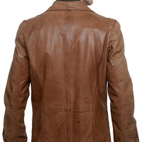 Men's RA-RE - "DAVIDE" Brown Lamb Leather Jacket