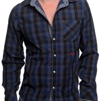Men's RA-RE - "PRESTON" Plaid Shirt in Blue