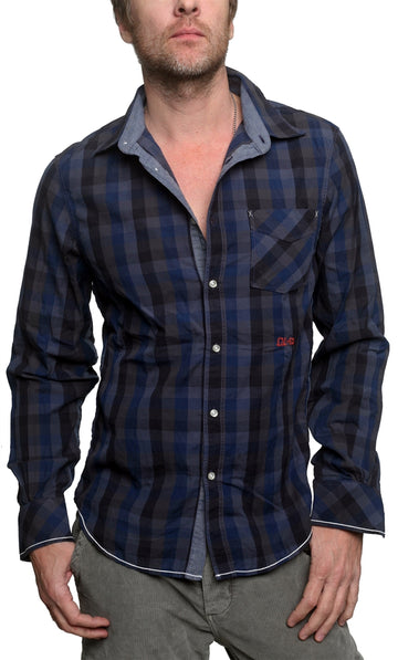 Men's RA-RE - "PRESTON" Plaid Shirt in Blue