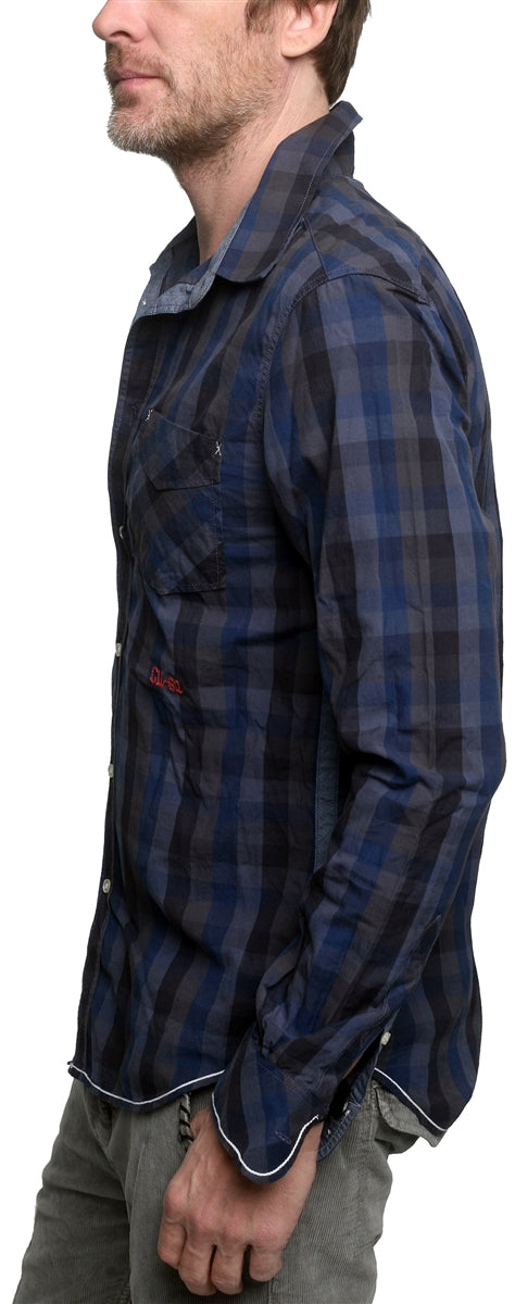 Men's RA-RE - "PRESTON" Plaid Shirt in Blue