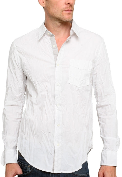 Men's RA-RE - "MAURICIO" Gray and White Micro Striped Shirt