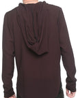 Men's Marcelo Pequeno - "ANCONA" Hooded Long Sleeved Shirt in Eggplant