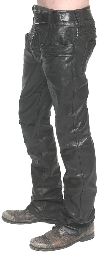 Men's JUNKER Designs - "JOSH" Black Leather Pants