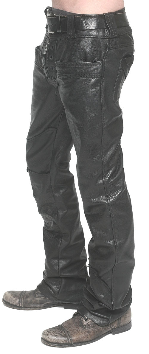 Men's JUNKER Designs - "JOSH" Black Leather Pants