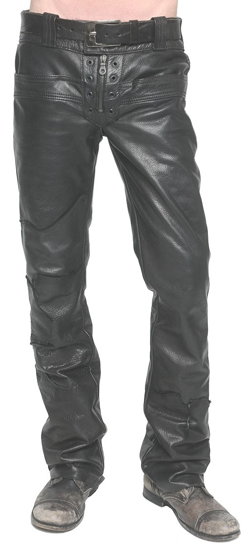 Men's JUNKER Designs - "JOSH" Black Leather Pants