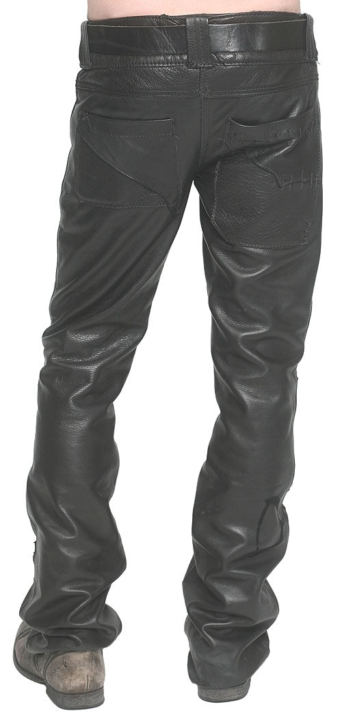 Men's JUNKER Designs - "JOSH" Black Leather Pants