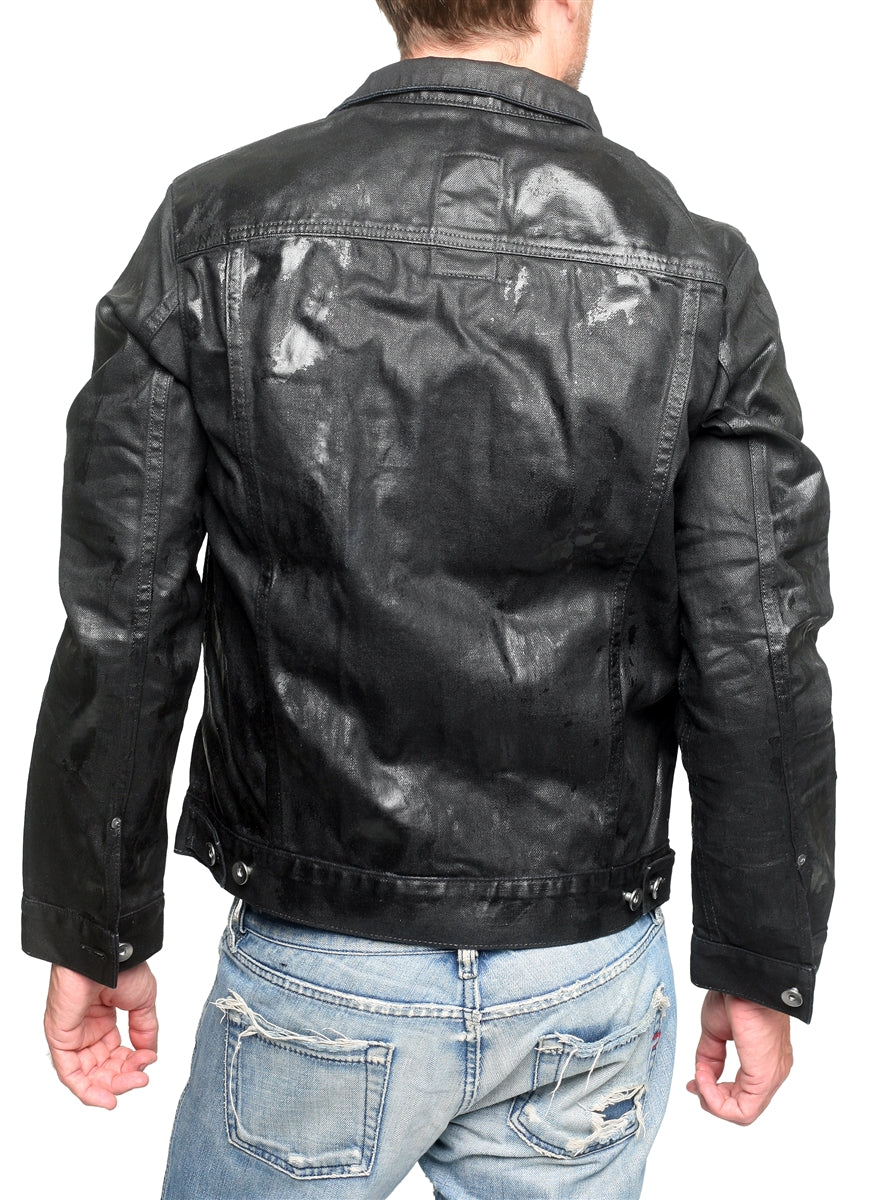 Men's PROSPECTIVE FLOW - "ISOROKU" Denim Jacket in Black Wax Wash