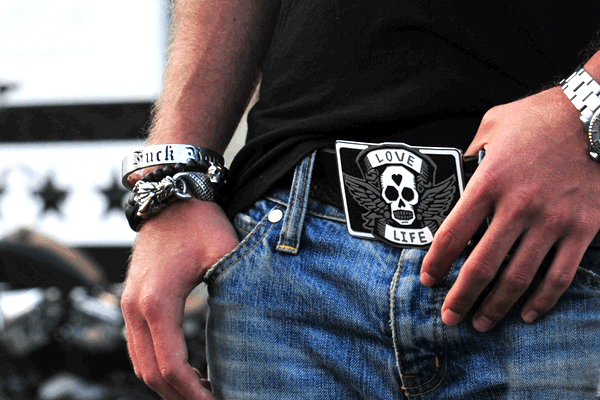 KING BABY - "DRAGON" Sterling Silver and Leather Bracelet with Black Diamond Eyes