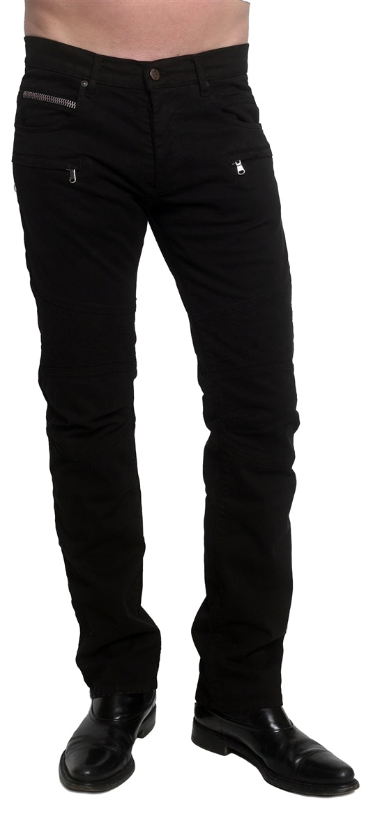 Men&#39;s ROCKSTAR Sushi - &quot;JAX&quot; Biker Pants in Black Twill