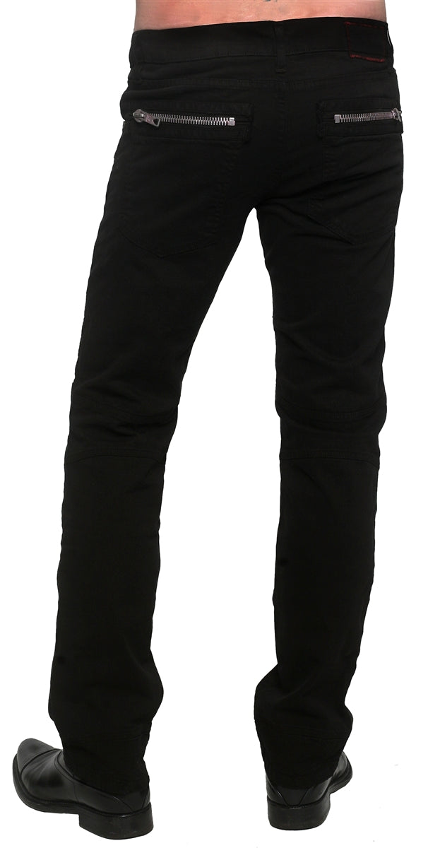 Men&#39;s ROCKSTAR Sushi - &quot;JAX&quot; Biker Pants in Black Twill