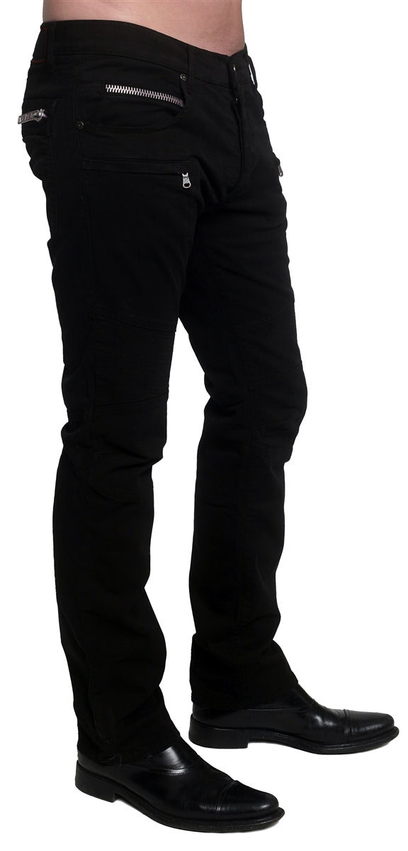 Men's ROCKSTAR Sushi - "JAX" Biker Pants in Black Twill