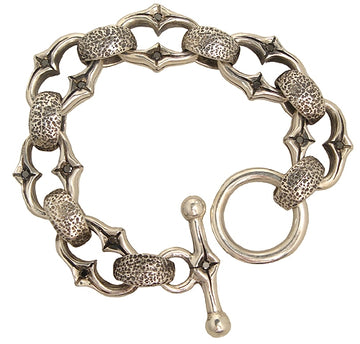 DOUBLE CROSS Jewelry by Travis Walker - "CHAINSAW" Double Sided Bracelet - Black Diamonds and Blue Sapphires