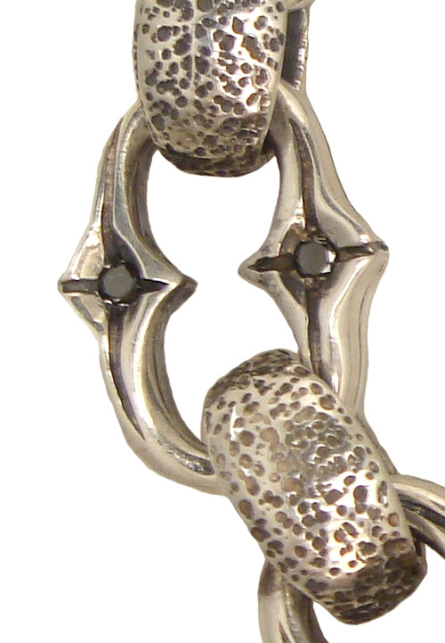 DOUBLE CROSS Jewelry by Travis Walker - "CHAINSAW" Double Sided Bracelet - Black Diamonds and Blue Sapphires