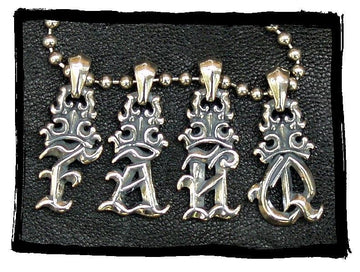 Bill Wall - Small Initial Crown Charm w/chain in Sterling Silver
