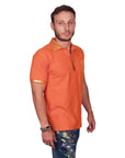 SKINZ by Anton - Orange Polo with Metallic Orange Python Accents