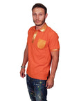 SKINZ by Anton - Orange Polo with Metallic Orange Python Accents