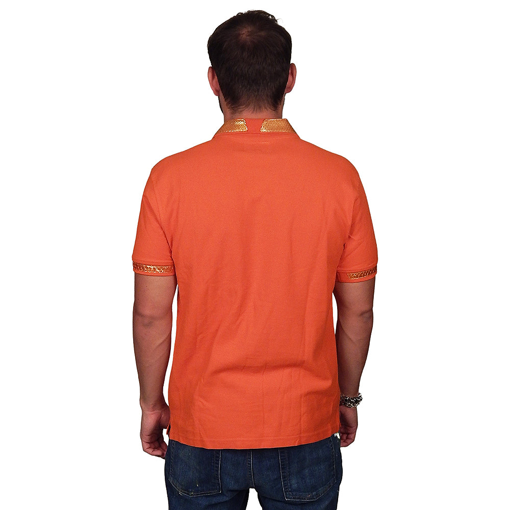 SKINZ by Anton - Orange Polo with Metallic Orange Python Accents