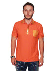 SKINZ by Anton - Orange Polo with Metallic Orange Python Accents