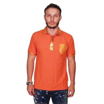 SKINZ by Anton - Orange Polo with Metallic Orange Python Accents