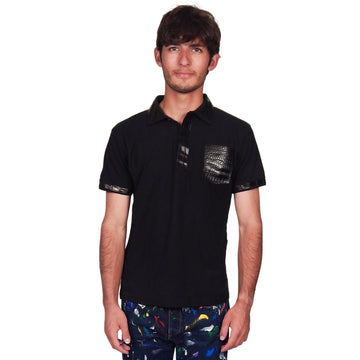 SKINZ by Anton - Black Polo with Black Alligator Accents