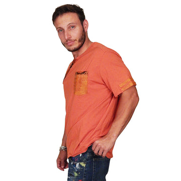 SKINZ by Anton - "Angled Zip" Shirt with Faux Metallic Gold Python and Alligator Accents