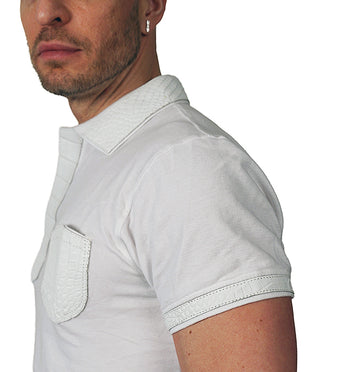 SKINZ by Anton - White Polo with White Alligator Accents