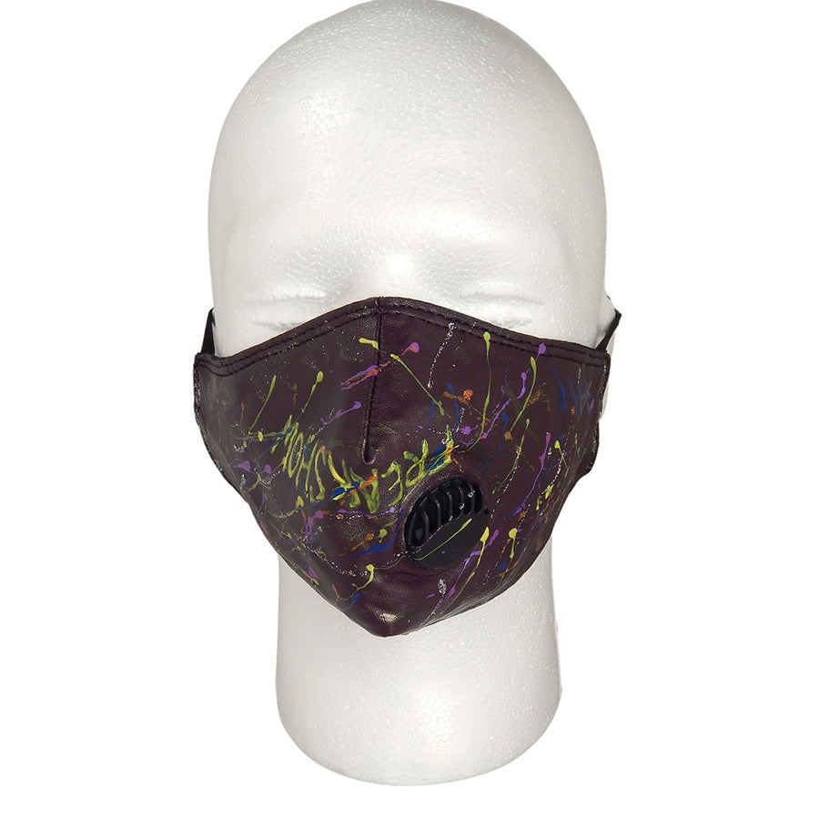 Anton - ABSTRACT LEATHER COVID MASK in Black