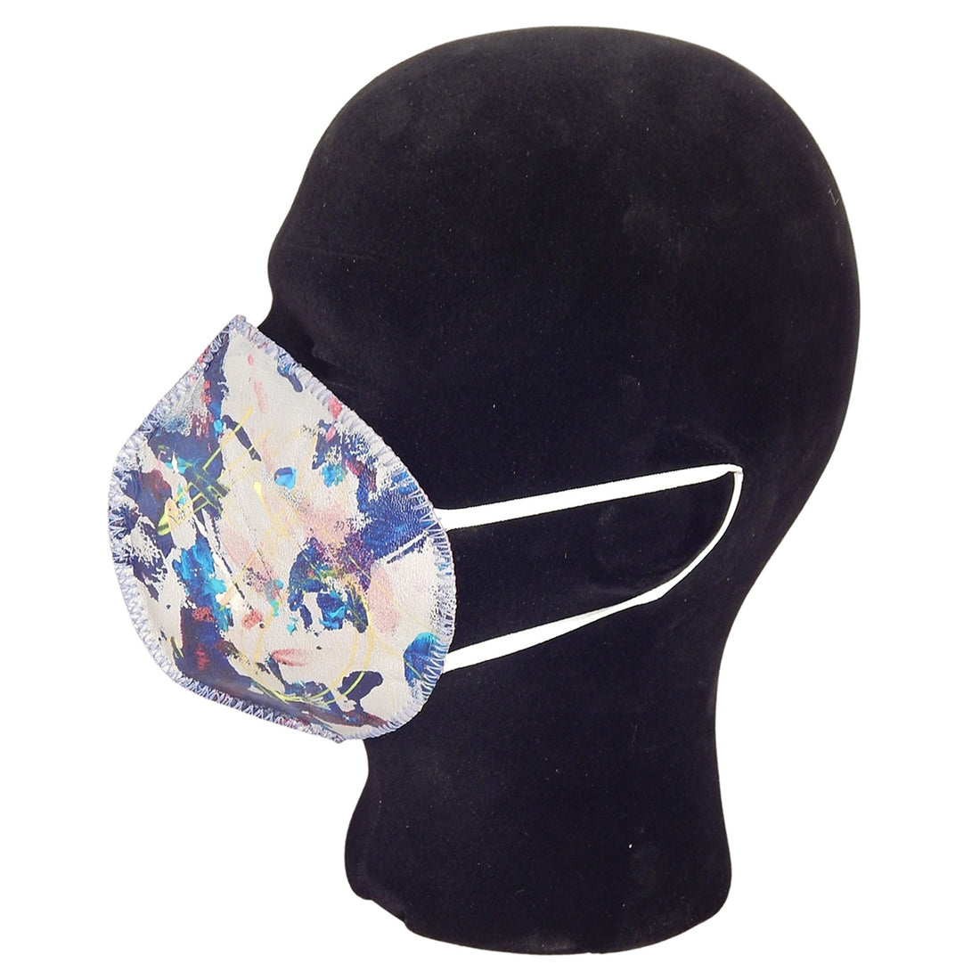 Anton - ABSTRACT Leather COVID MASK in Light Grey