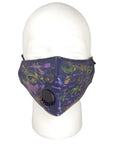 Anton - ABSTRACT LEATHER COVID MASK in Navy