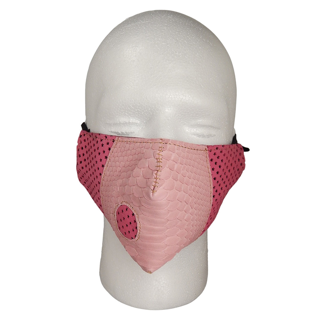 Anton -PYTHON and Leather COVID MASK in PINK